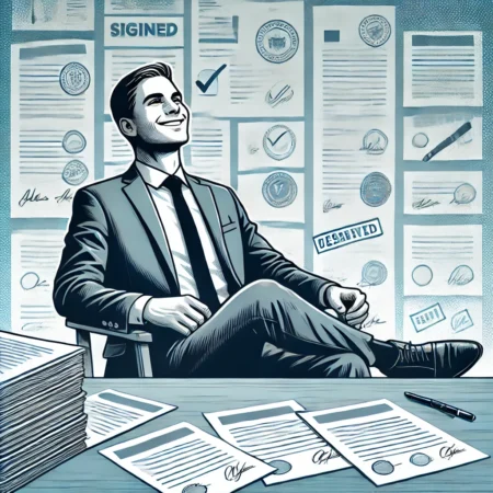 Imagem mostrando um empresario aliviado depois da baixa de empresa