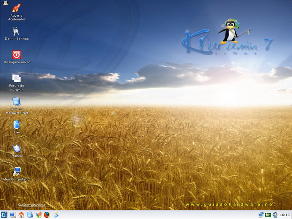 Imagem mostrando a ultima versão do Linux Kurumin 7.0