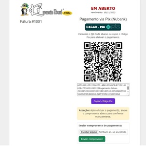 Demonstração do Módulo Nubank para WHMCS na fatura do cliente