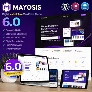 Mayosis WordPress Theme 6.0 Mayosis WordPress Theme 6.0 para marketplace de produtos digitais