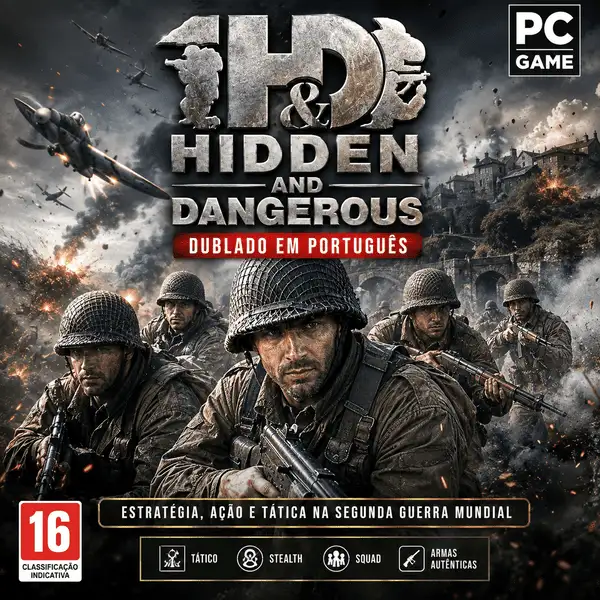 Hidden and Dangerous dublado em português para PC Game – jogo de ação e estratégia na Segunda Guerra Mundial