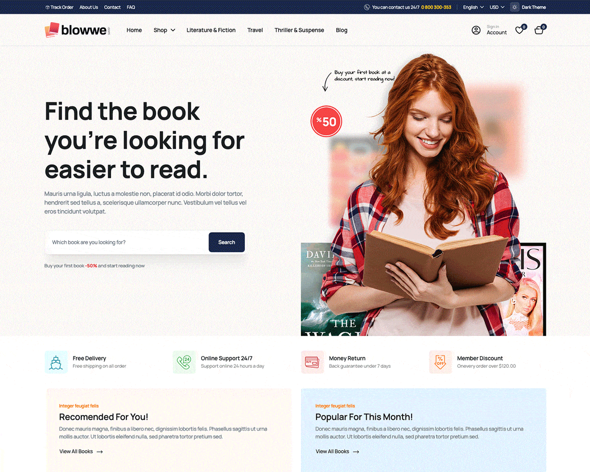 Demonstração de alguns sites com Blonwe Multipurpose WooCommerce Theme.
