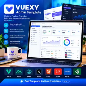 Vuexy 10.11.1 admin dashboard template for Vue.js with modern responsive interface